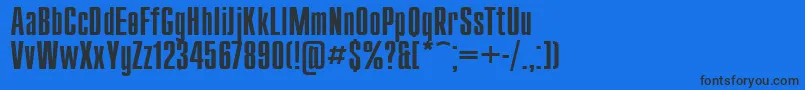 Compact110-Schriftart – Schwarze Schriften auf blauem Hintergrund