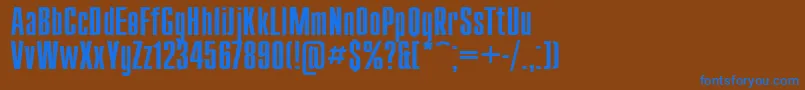 Compact110 Font – Blue Fonts on Brown Background