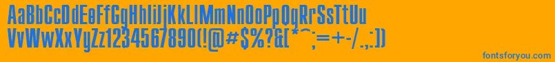 Czcionka Compact110 – niebieskie czcionki na pomarańczowym tle