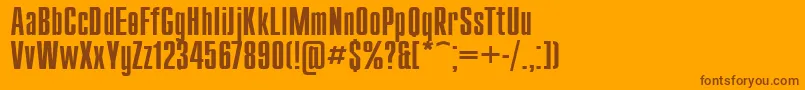 Compact110-fontti – ruskeat fontit oranssilla taustalla