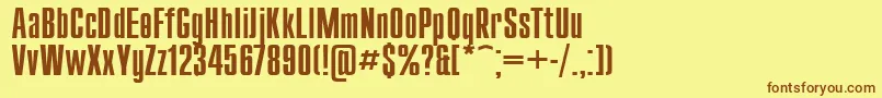 Compact110 Font – Brown Fonts on Yellow Background