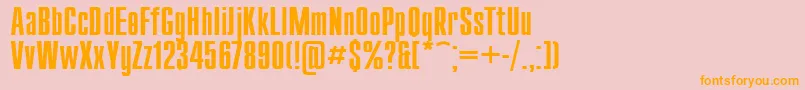 Czcionka Compact110 – pomarańczowe czcionki na różowym tle