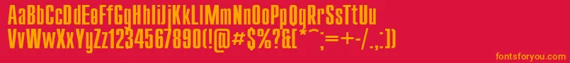 Compact110 Font – Orange Fonts on Red Background