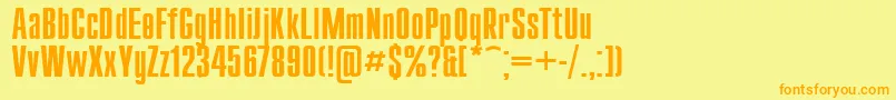 Compact110 Font – Orange Fonts on Yellow Background