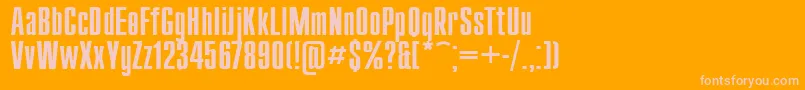 Compact110-Schriftart – Rosa Schriften auf orangefarbenem Hintergrund