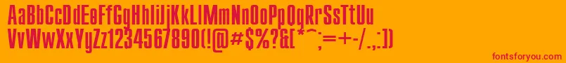 フォントCompact110 – オレンジの背景に赤い文字