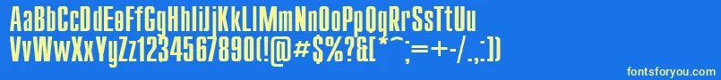 Compact110 Font – Yellow Fonts on Blue Background