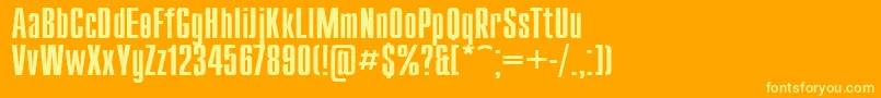 Fonte Compact110 – fontes amarelas em um fundo laranja