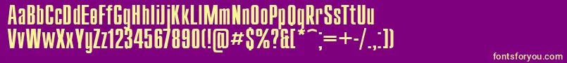 Compact110 Font – Yellow Fonts on Purple Background