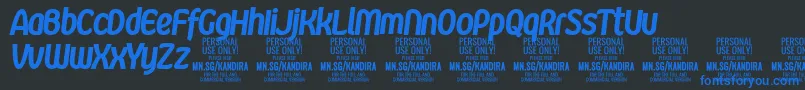 KandiraBlaitPersonalUse Font – Blue Fonts on Black Background