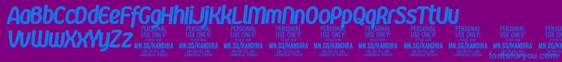 KandiraBlaitPersonalUse Font – Blue Fonts on Purple Background