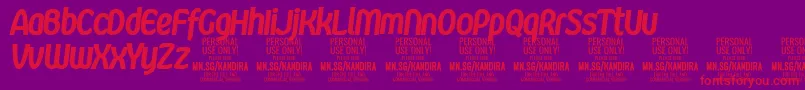 KandiraBlaitPersonalUse Font – Red Fonts on Purple Background