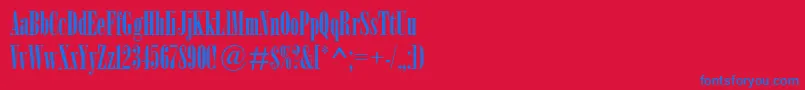 fuente BodoniMtPosterCompressed – Fuentes Azules Sobre Fondo Rojo