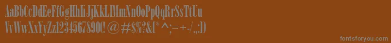 フォントBodoniMtPosterCompressed – 茶色の背景に灰色の文字