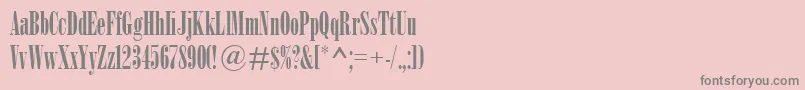 フォントBodoniMtPosterCompressed – ピンクの背景に灰色の文字
