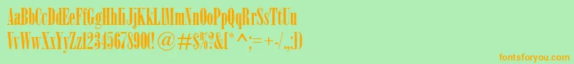 BodoniMtPosterCompressed Font – Orange Fonts on Green Background