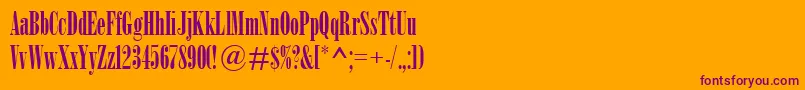 BodoniMtPosterCompressed Font – Purple Fonts on Orange Background