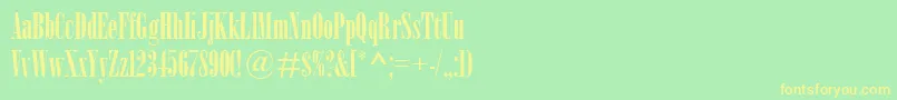 BodoniMtPosterCompressed Font – Yellow Fonts on Green Background