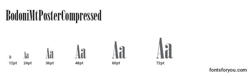BodoniMtPosterCompressed Font Sizes