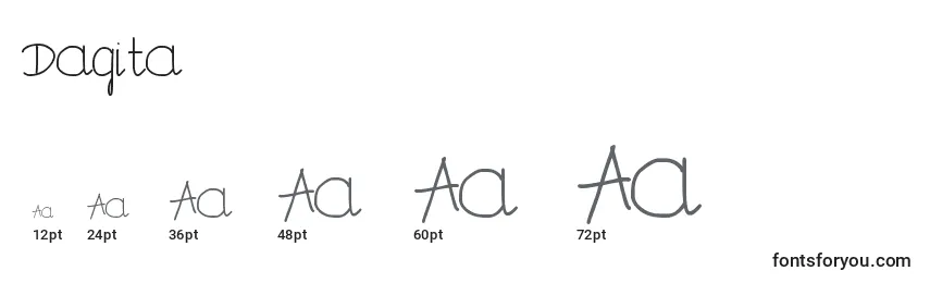 Размеры шрифта Dagita