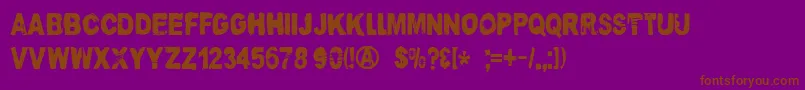 DkNutnik Font – Brown Fonts on Purple Background