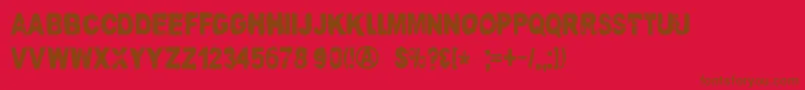 DkNutnik Font – Brown Fonts on Red Background