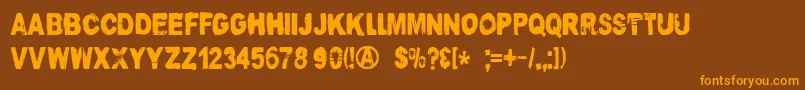 DkNutnik Font – Orange Fonts on Brown Background