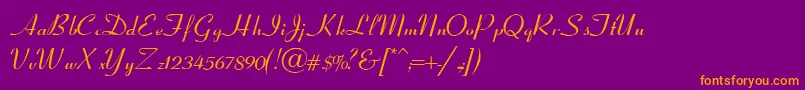 fuente CoronetScriptSsiItalic – Fuentes Naranjas Sobre Fondo Morado