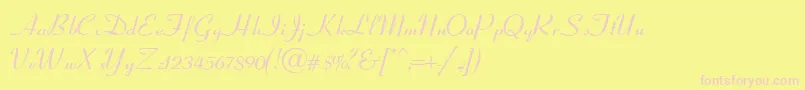 フォントCoronetScriptSsiItalic – ピンクのフォント、黄色の背景