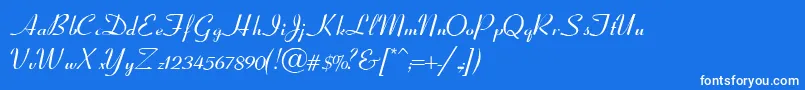 フォントCoronetScriptSsiItalic – 青い背景に白い文字