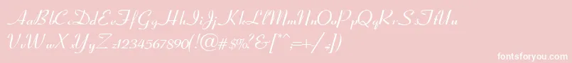 CoronetScriptSsiItalic-Schriftart – Weiße Schriften auf rosa Hintergrund