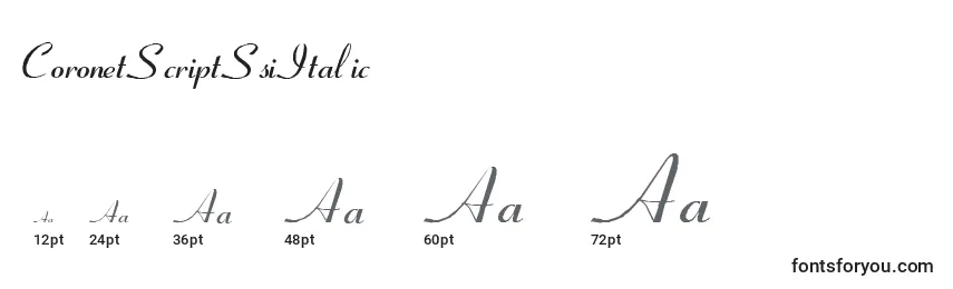 Размеры шрифта CoronetScriptSsiItalic