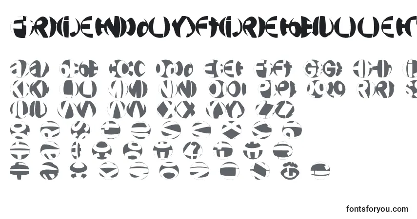 Czcionka Friendlyfirebullets – alfabet, cyfry, specjalne znaki