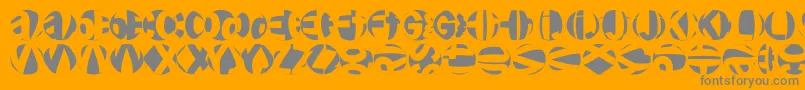 Friendlyfirebullets-Schriftart – Graue Schriften auf orangefarbenem Hintergrund