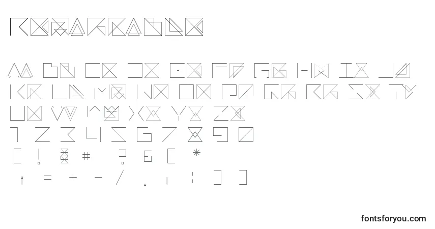 Czcionka Remarkable – alfabet, cyfry, specjalne znaki