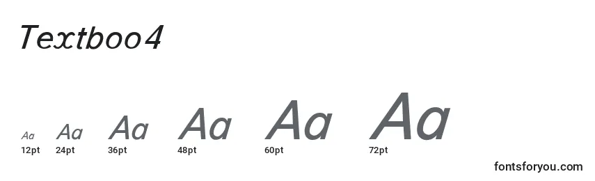 Размеры шрифта Textboo4
