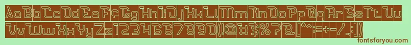 CrumbleHollowInverse-fontti – ruskeat fontit vihreällä taustalla