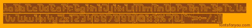 CrumbleHollowInverse Font – Brown Fonts on Orange Background