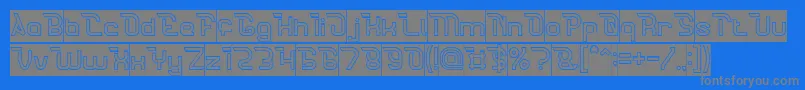 CrumbleHollowInverse Font – Gray Fonts on Blue Background