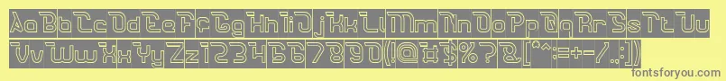 フォントCrumbleHollowInverse – 黄色の背景に灰色の文字