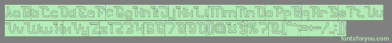 CrumbleHollowInverse-fontti – vihreät fontit harmaalla taustalla