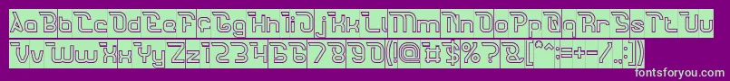 CrumbleHollowInverse-Schriftart – Grüne Schriften auf violettem Hintergrund