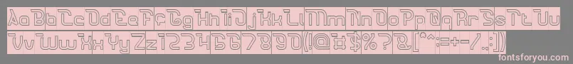 CrumbleHollowInverse-fontti – vaaleanpunaiset fontit harmaalla taustalla