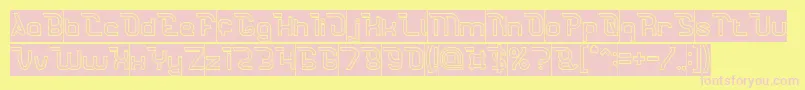 CrumbleHollowInverse Font – Pink Fonts on Yellow Background