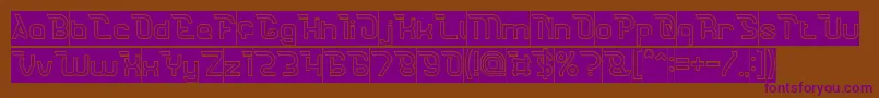 Czcionka CrumbleHollowInverse – fioletowe czcionki na brązowym tle