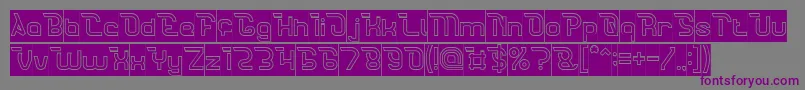 CrumbleHollowInverse Font – Purple Fonts on Gray Background