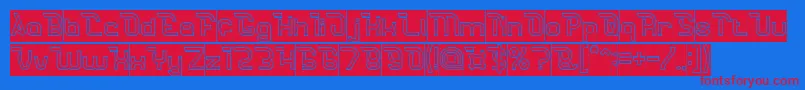 CrumbleHollowInverse Font – Red Fonts on Blue Background