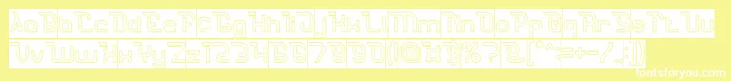 フォントCrumbleHollowInverse – 黄色い背景に白い文字