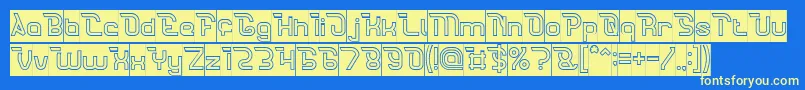 フォントCrumbleHollowInverse – 黄色の文字、青い背景