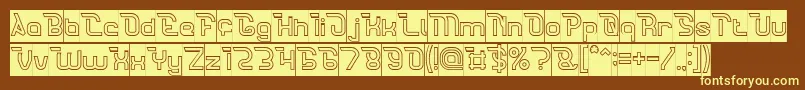 CrumbleHollowInverse Font – Yellow Fonts on Brown Background